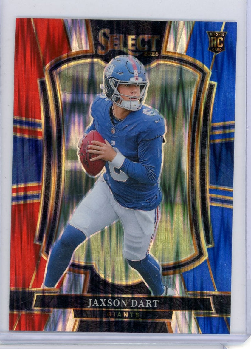 Jaxson Dart 2025 Panini Select Premier Level Red White & Blue Shock Prizm RC