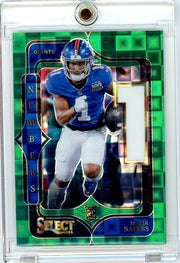 Malik Nabers 2024 Panini Select Numbers Green Prizm RC #'d 1/5 (Jersey Match)