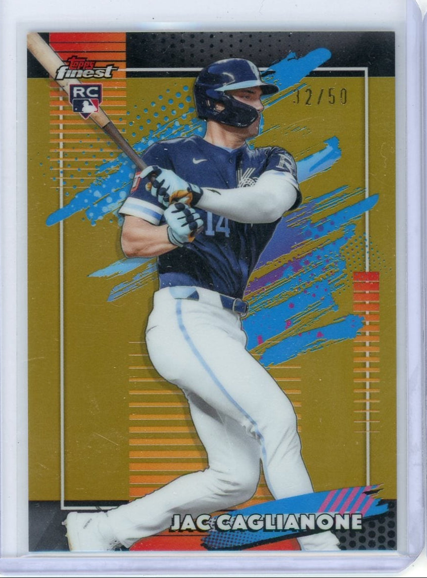 Jac Caglianone 2026 Topps Finest Gold Uncommon Refractor #'d 32/50