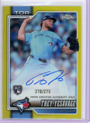 Trey Yesavage 2026 Topps Chrome Autograph #'d 270/275