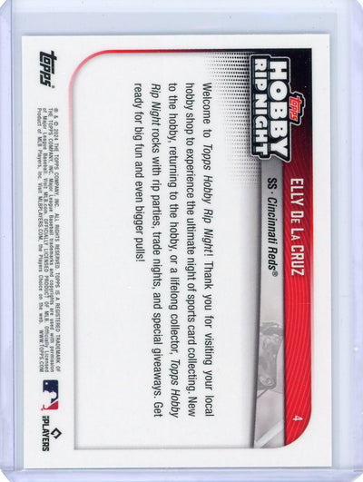 Elly De La Cruz 2024 Topps Hobby Rip Night Red Rookie Card