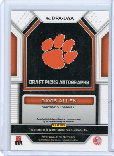 Davis Allen 2023 Panini Prizm Draft Picks autograph