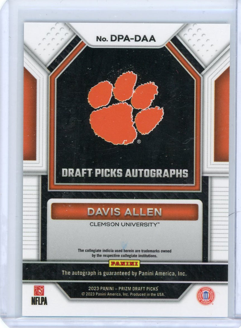 Davis Allen 2023 Panini Prizm Draft Picks autograph