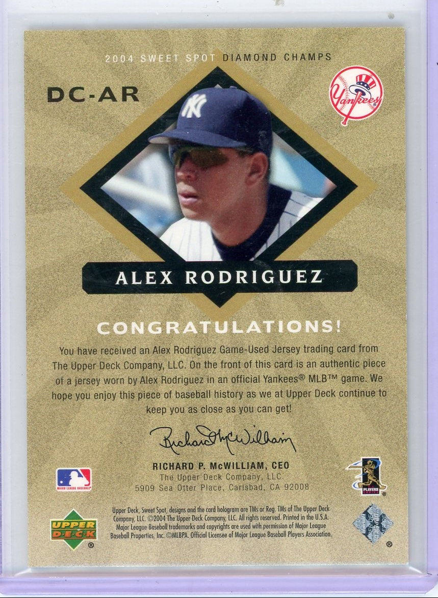 Alex Rodriguez 2004 Upper Deck Diamond Champs Relic #'d 148/150