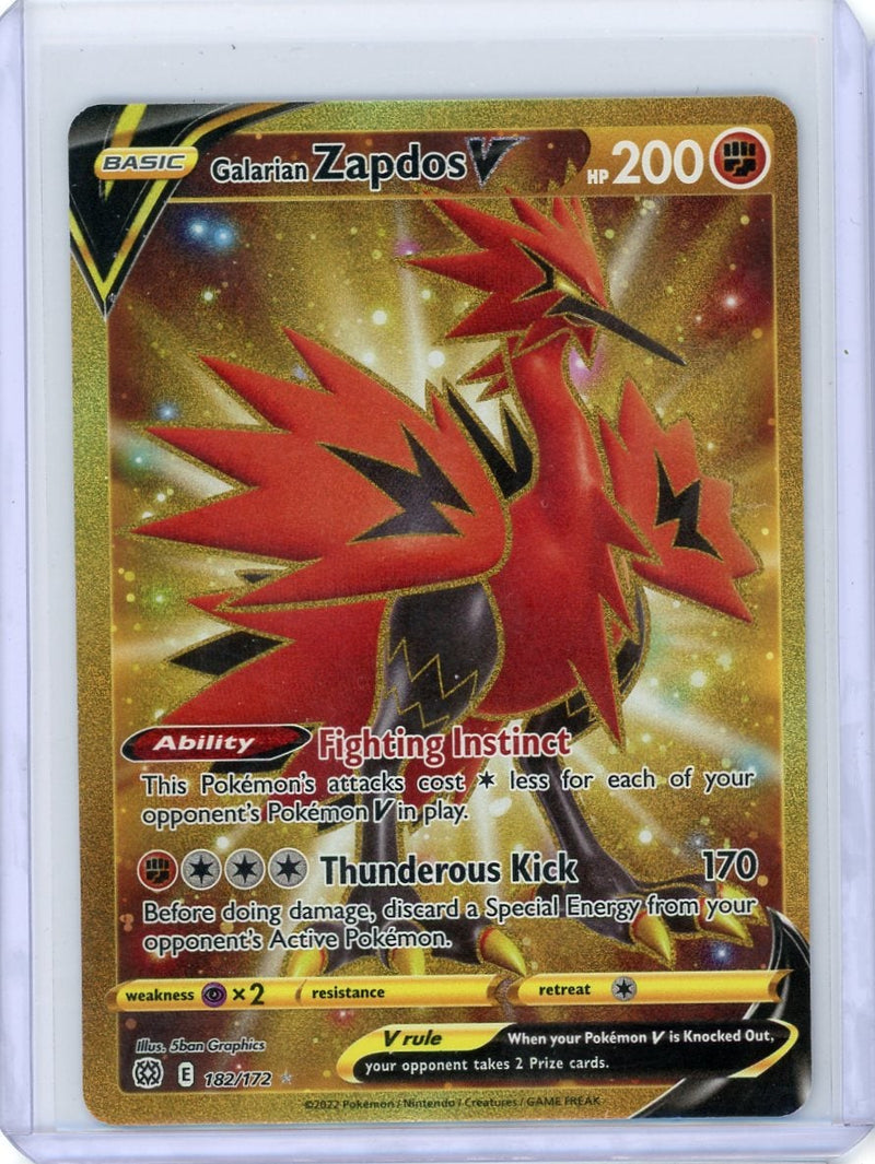 Galarian Zapdos V Pokémon Brilliant Stars Gold Hyper Rare 