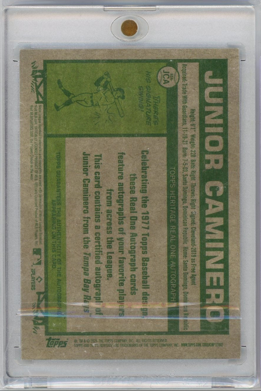 Junior Caminero 2026 Topps Heritage autograph