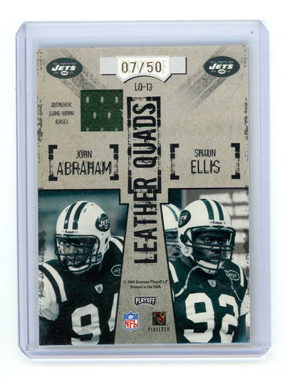 C. Pennington / C. Martin / J. Abraham / S. Ellis 2004 Playoff Hogg Heaven Leather Quads #'d 07/50