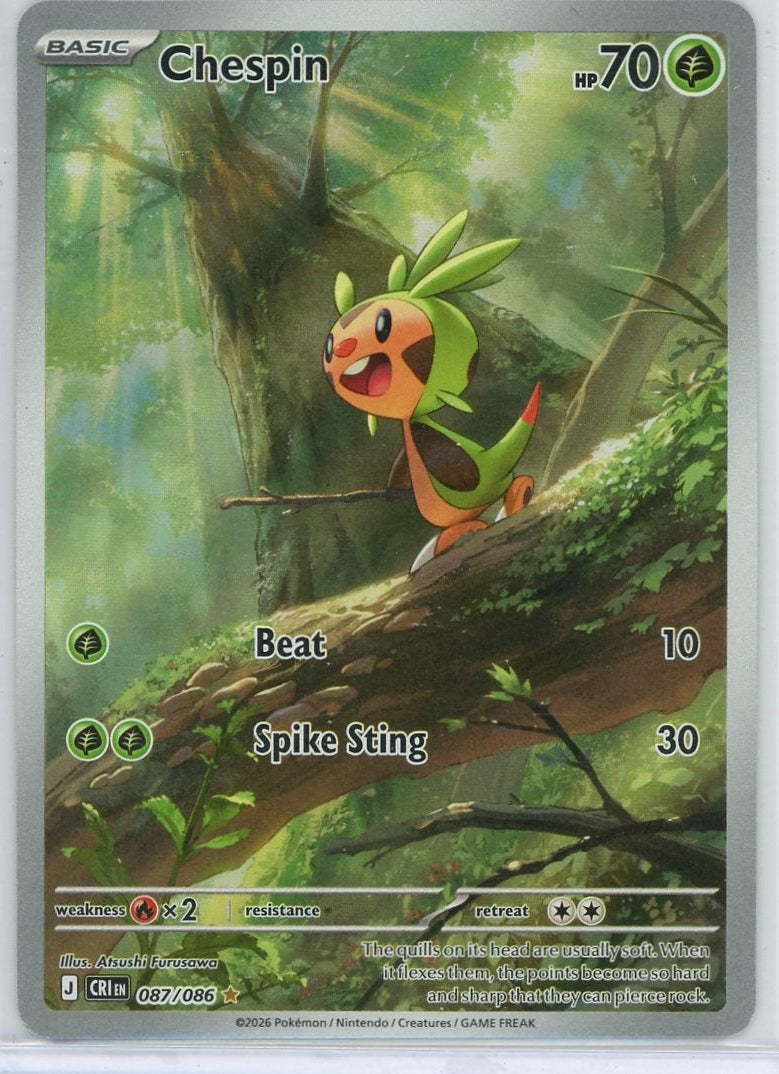 Chespin 2026 Pokémon Chaos Rising Illustration rare #087/086 – Piece Of ...
