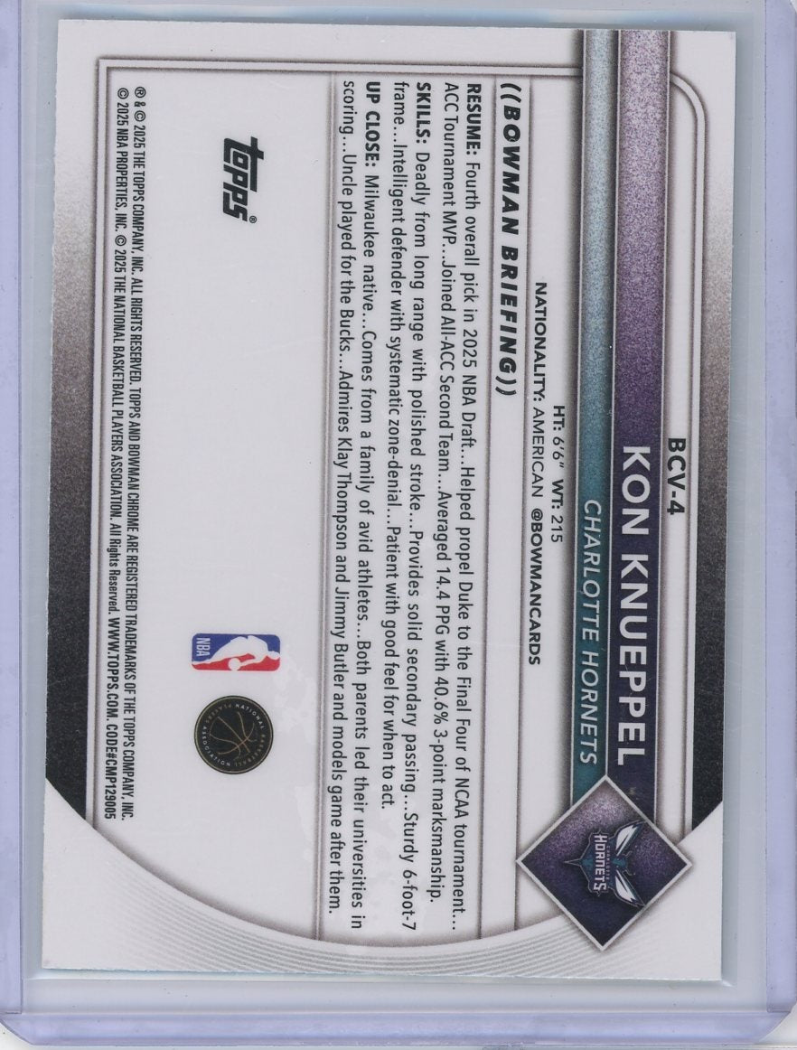 Kon Knueppel 2025-26 Bowman Chrome Green Pattern Border #'d 14/99