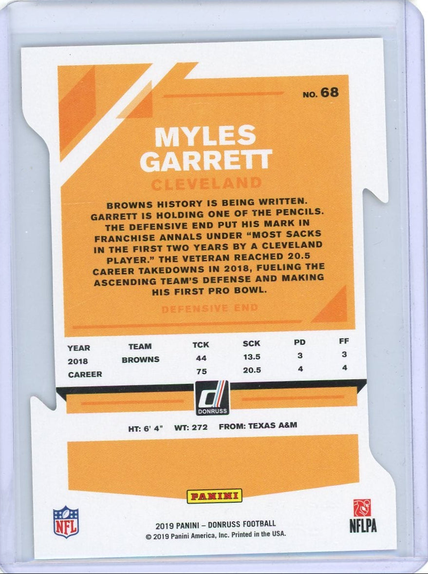 Myles Garrett 2019 Donruss Gold Press Proof Die Cut #'d 10/25