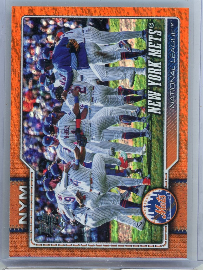 Mets Randy Jones Topps NY Mets Checklist 2026 Topps Series 1 orange foilboard #'d 02/25 ...