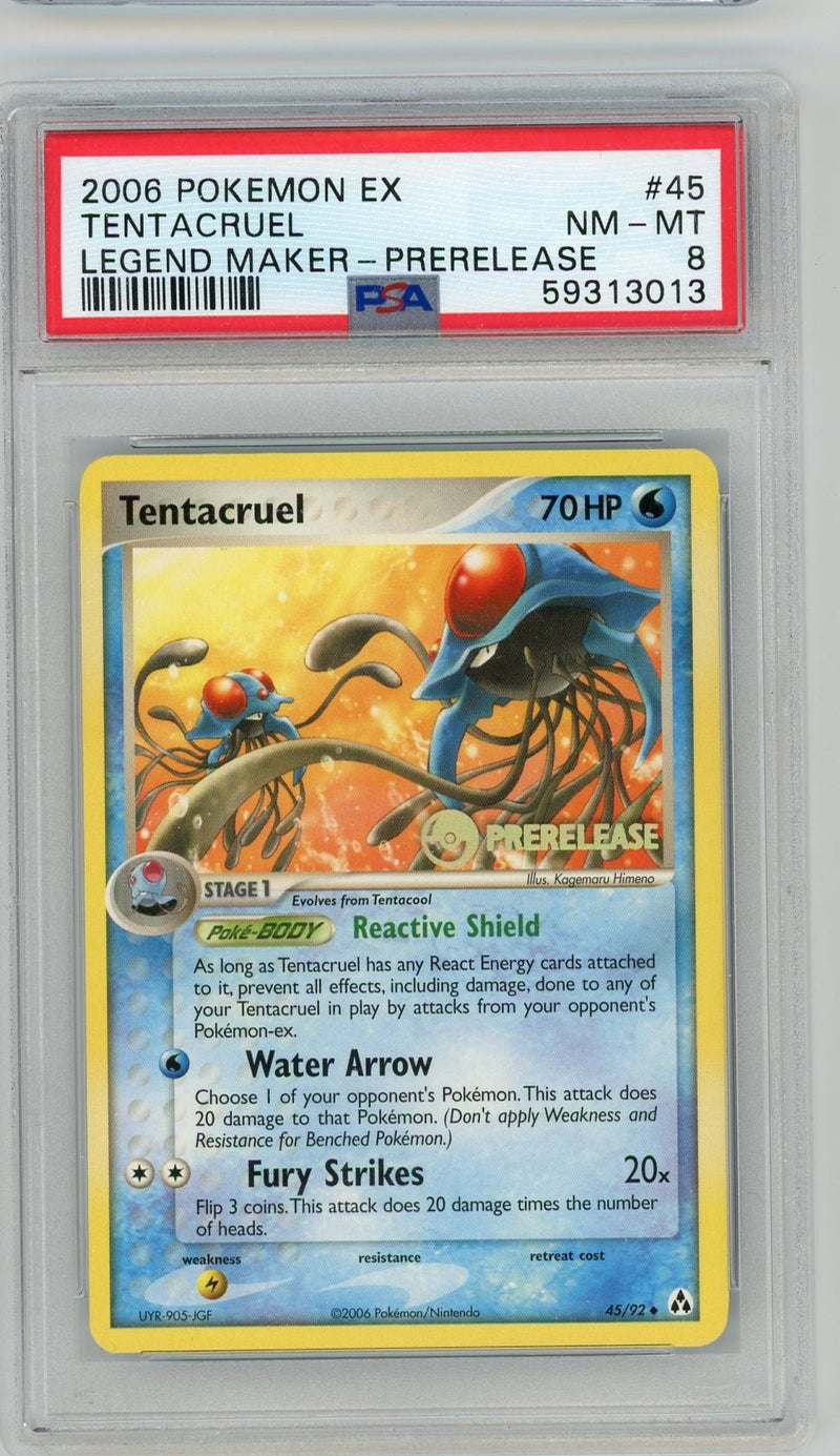 Tentacruel 2006 Pokemon EX Legend Maker Prerelease 45/92 PSA 8