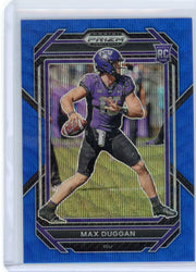 Max Duggan 2023 Panini Prizm Draft Picks blue wave prizm rookie card #'d 121/249