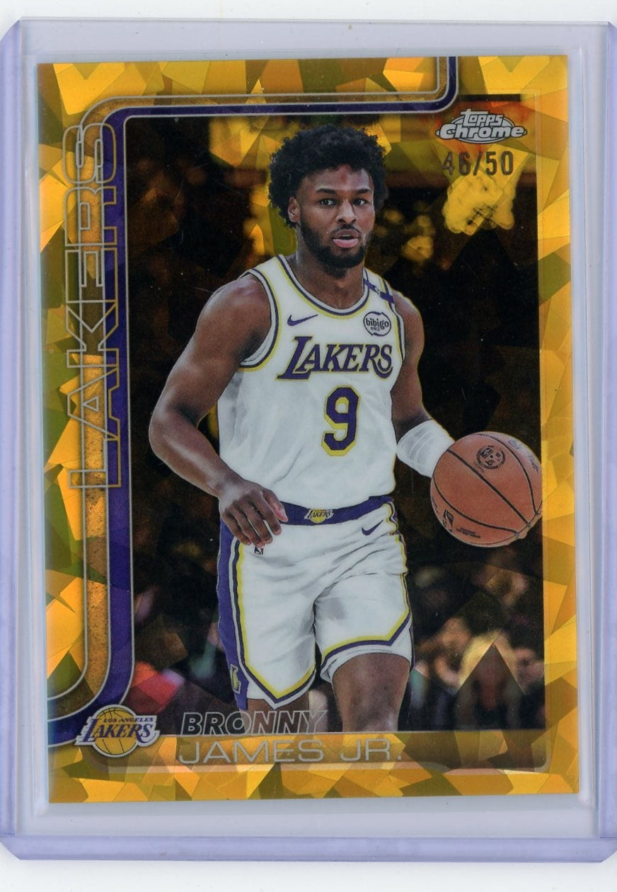 Bronny James Jr. 2025-26 Topps Chrome Sapphire gold #'d 46/50