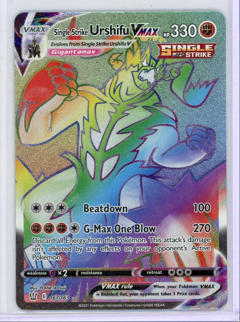 Single Strike Urshifu Vmax Pokémon Battle Styles Rainbow Secret Rare #167/163