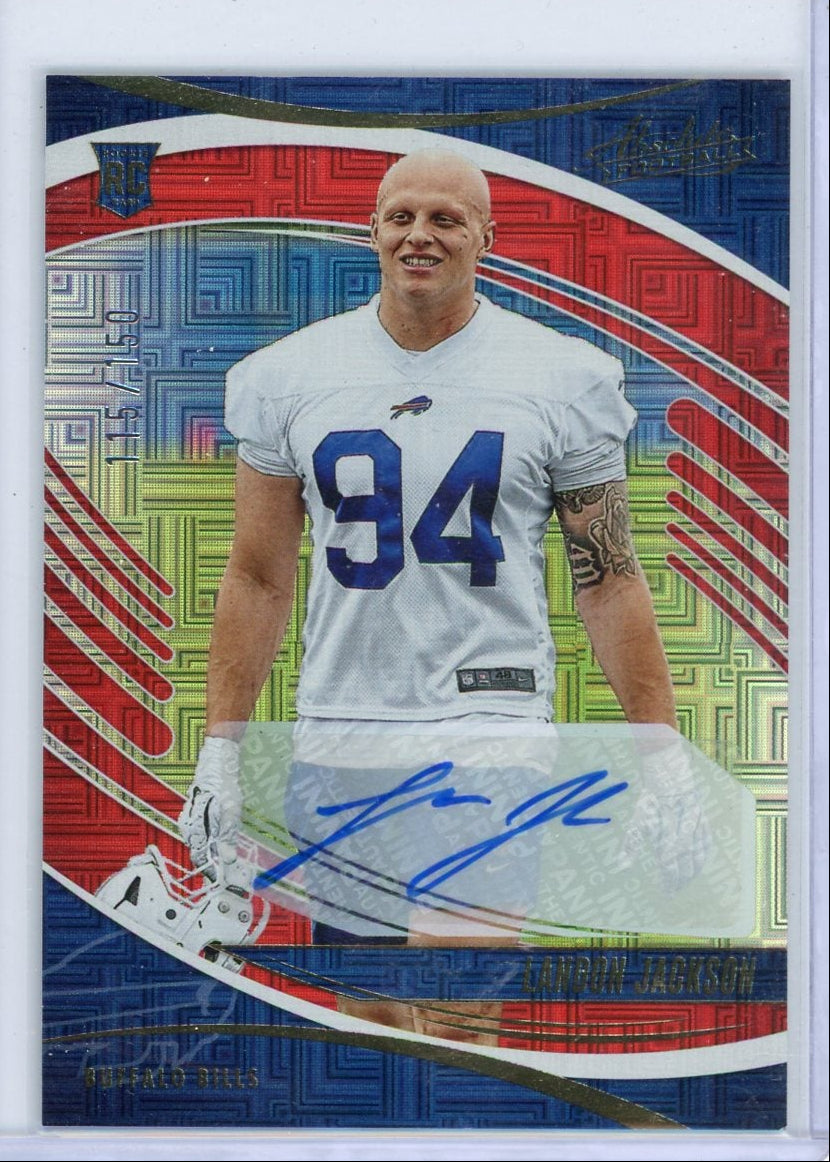 Landon Jackson 2025 Panini Absolute autograph RWB rookie card #'d 115/150