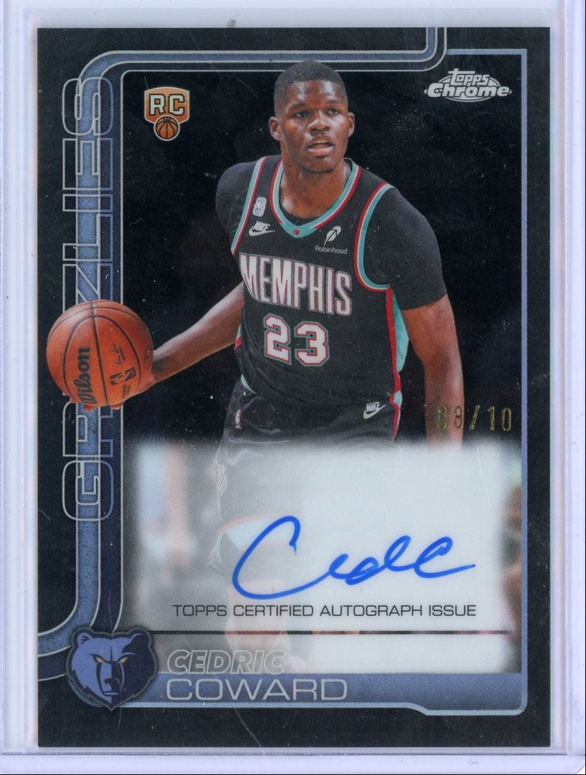 Cedric Coward 2025-26 Topps Chrome Update Rookie Autograph Black #'d 08/10