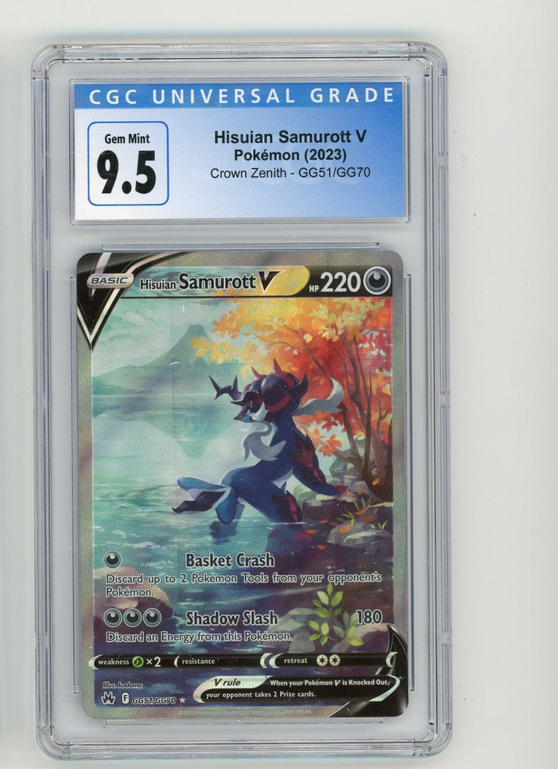 Hisuian Samurott V 2023 Pokemon rare holo GG51/GG70 CGC 9.5