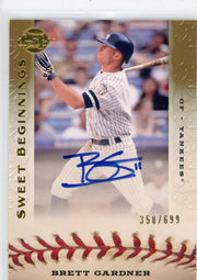 Brett Gardner 2009 Upper Deck Sweet Beginnings autograph #'d 358/699