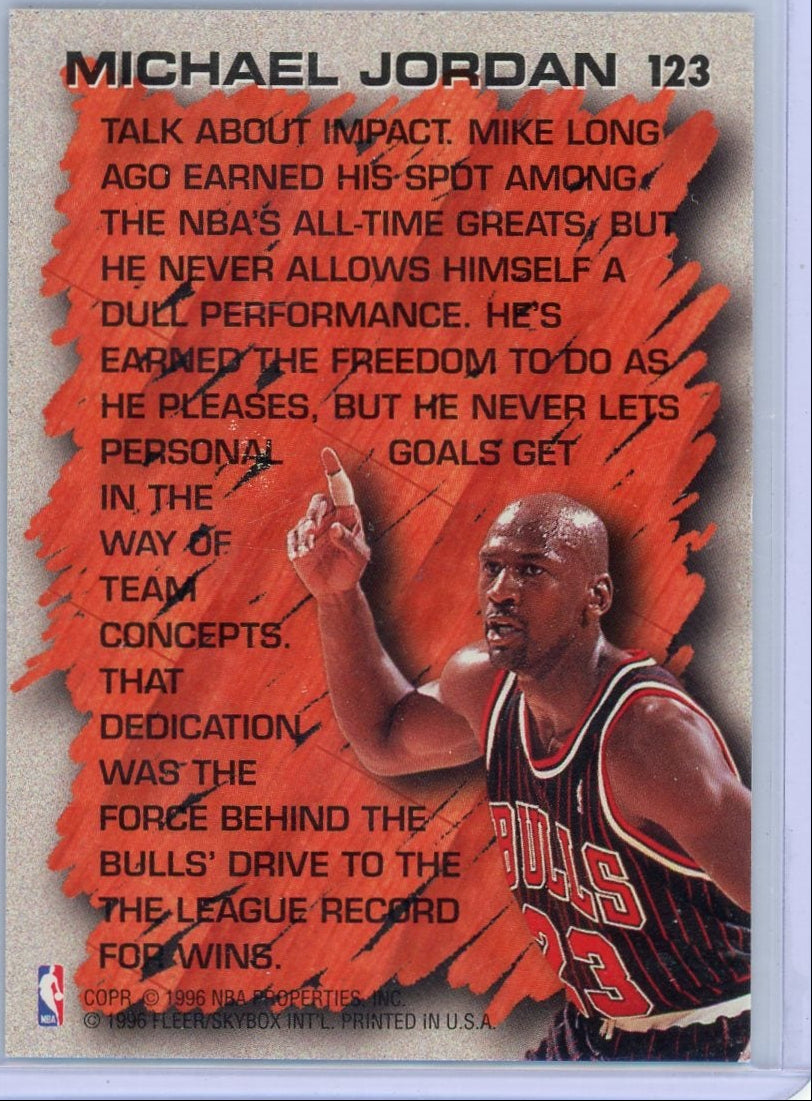 Michael Jordan 1996 Fleer Skybox Hardwood Leader #123