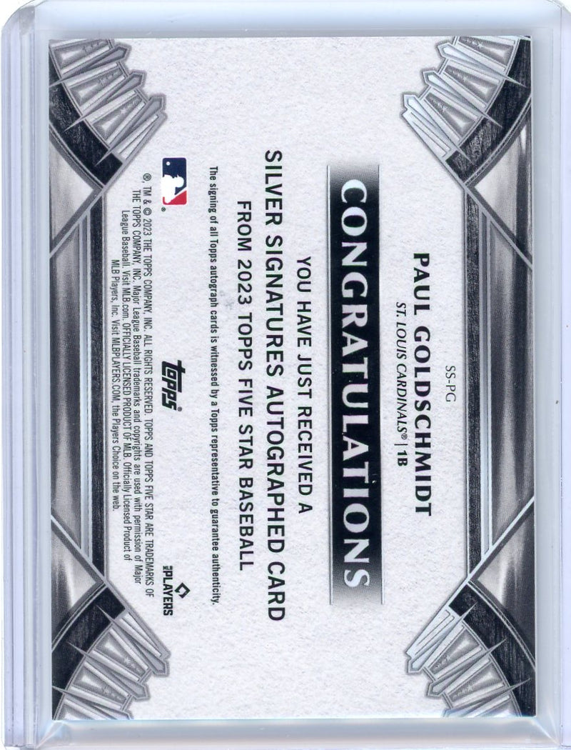 Paul Goldschmidt 2023 Topps Five Star Silver Signatures purple 