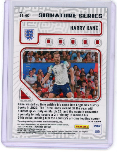 Harry Kane 2023-24 Panini Donruss FIFA Optic Signature Series green prizm auto #'d 10/15