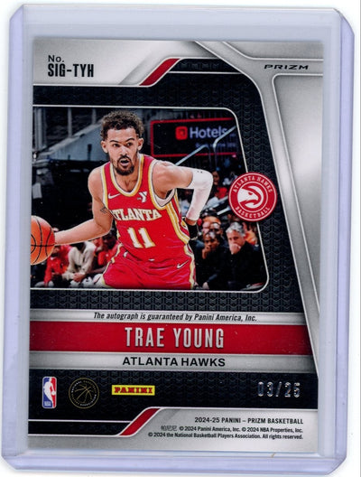 Trae Young 2024-25 Panini Prizm mojo prizm auto #'d 03/25