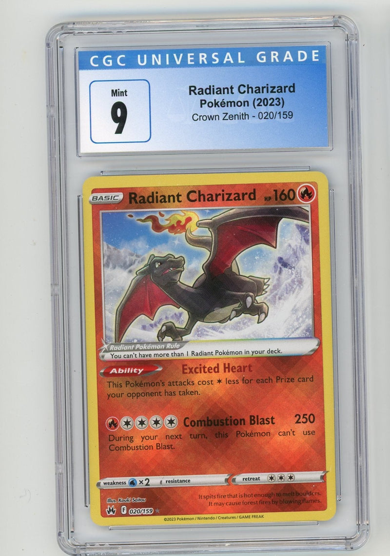 Radiant Charizard 2023 Pokemon rare holo 020/159 CGC 9