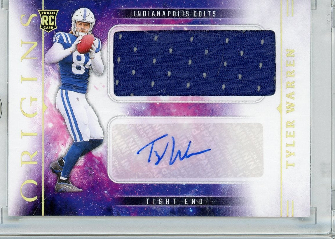 Tyler Warren 2025 Panini Origins Rookie Patch Auto #RJJ-TWN