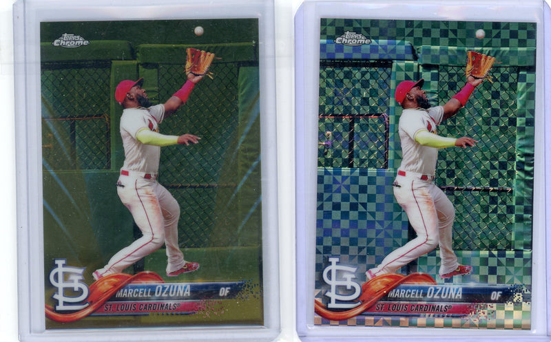 Marcell Ozuna 2018 Topps Chrome Update X-Fractor /99 + Gold /50 refractor lot