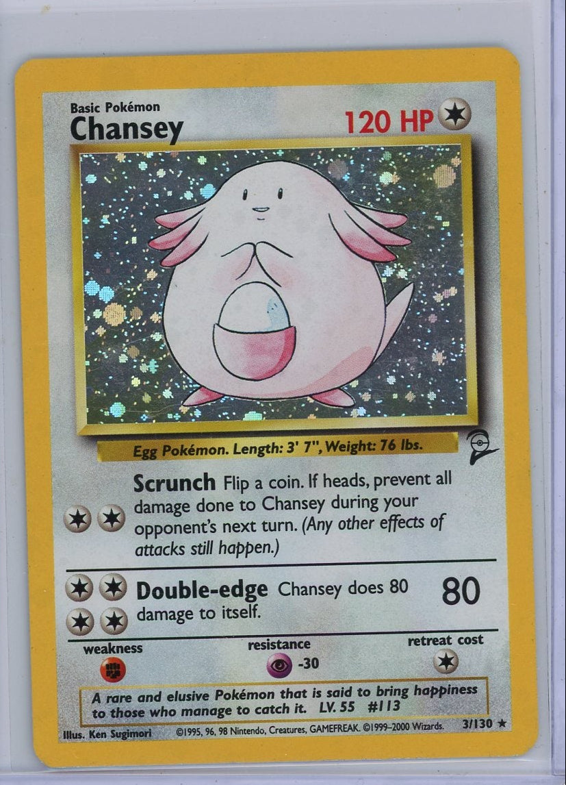 Chansey Pokémon Base Set 2 Unlimited Holo Rare #3/130