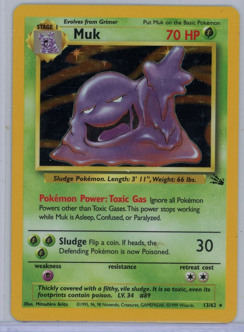Muk Pokémon Fossil Unlimited Holo Rare #13/62