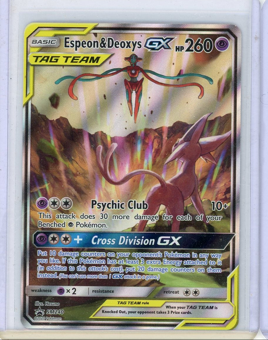 Espeon & Deoxys GX Tag Team 2020 Pokemon Black Star Promo #SM240