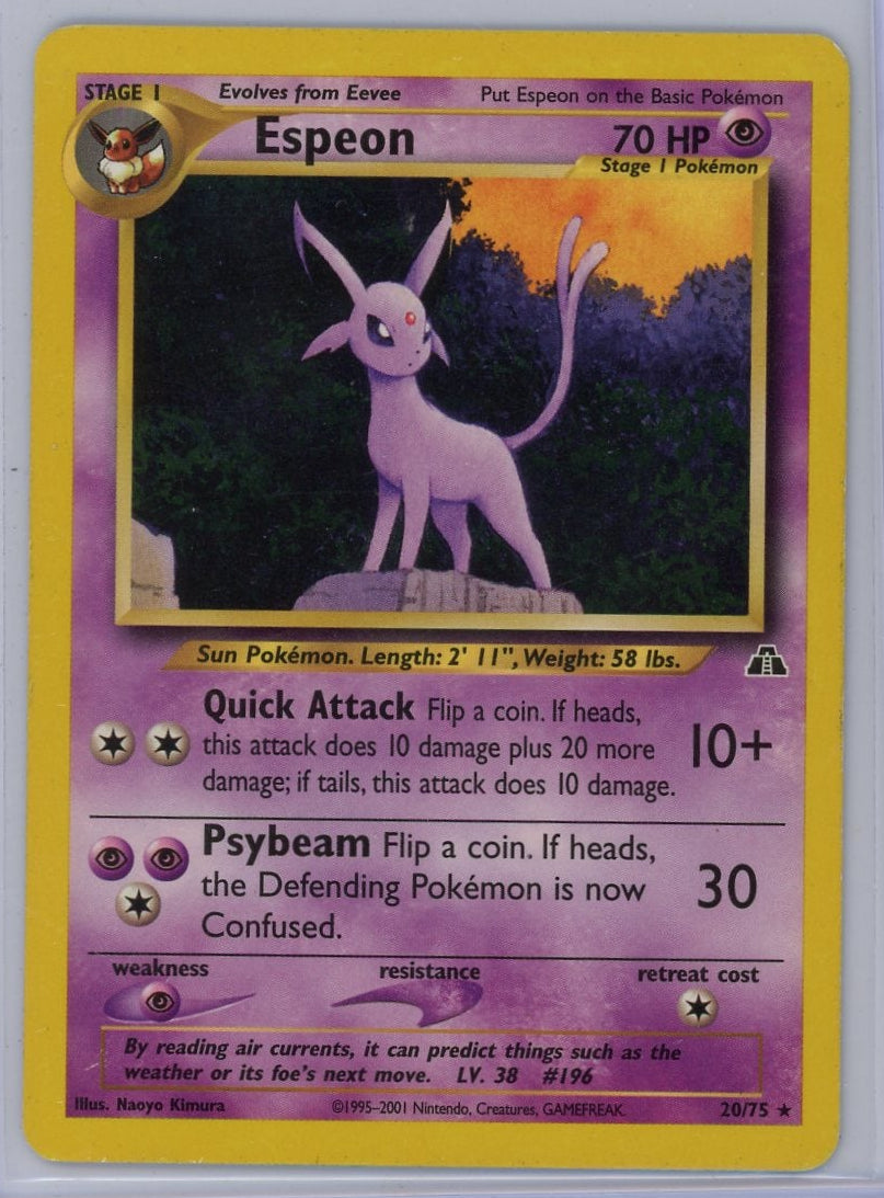 Espeon Pokémon Neo Discovery Rare (LP) #20/75