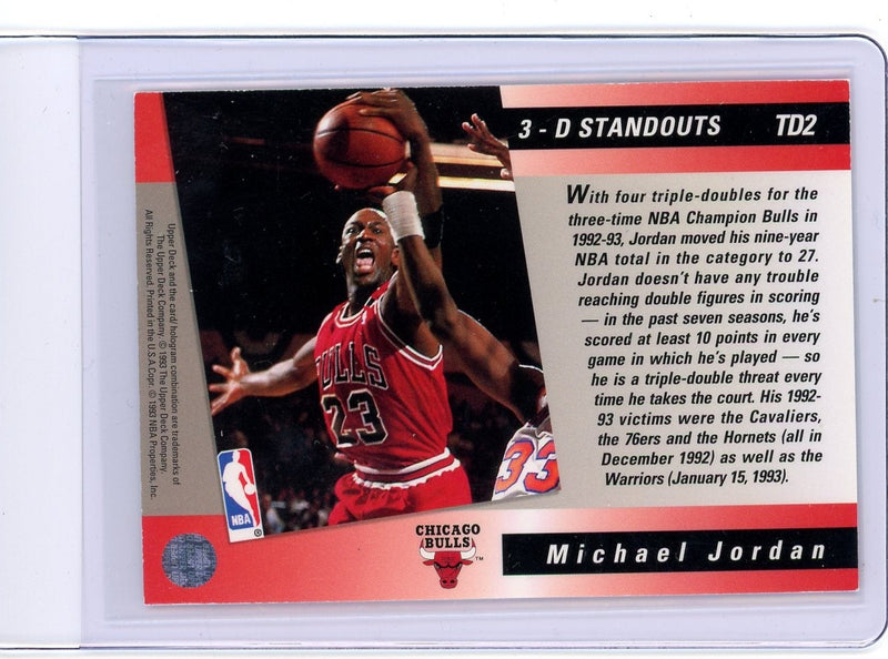 Michael Jordan 1993-94 Upper Deck Triple Double 3-D Standouts