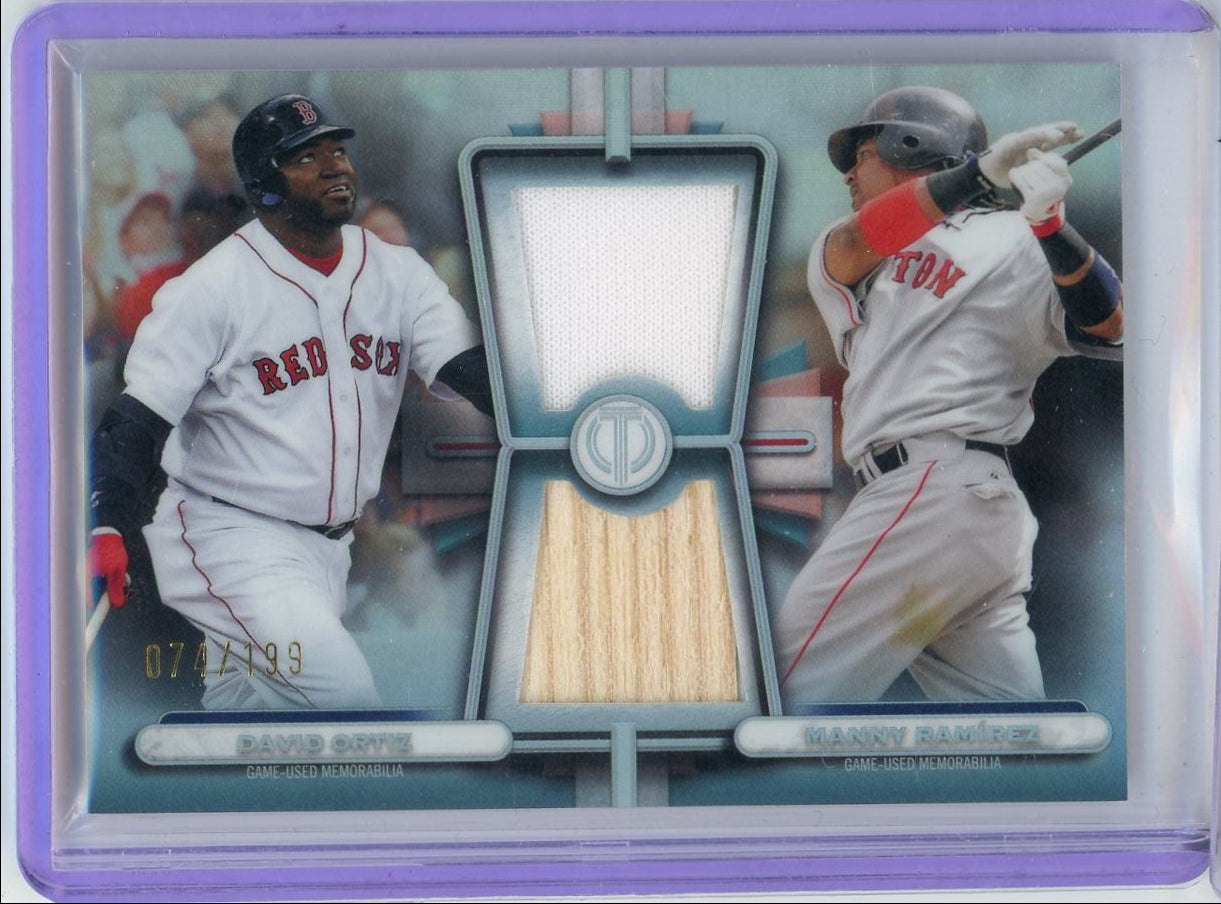 David Ortiz Manny Ramirez 2026 Topps Tribute Dual Relic #'d 74/199