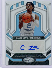 Caleb Love 2022 Panini Chronicles Draft Picks Certified College Roll Call autograph
