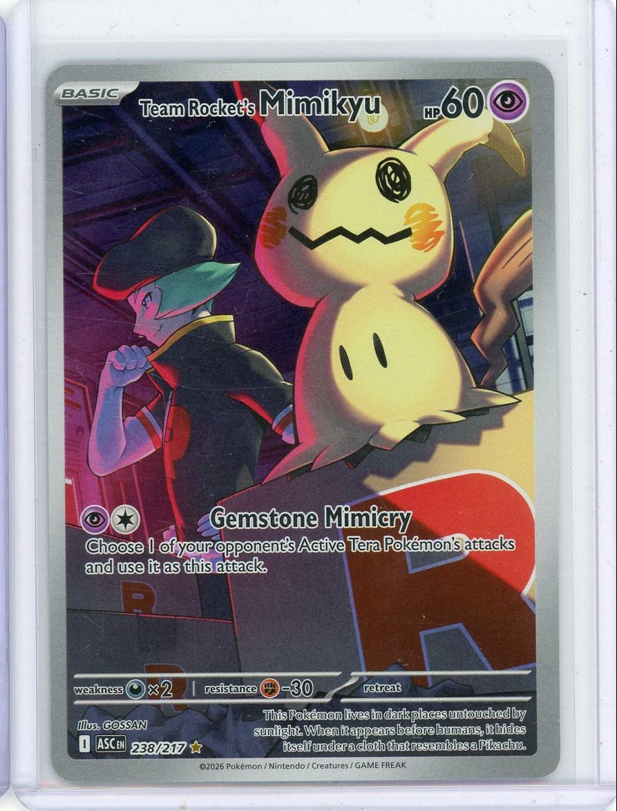 Team Rocket's Mimikyu Pokémon Ascended Heroes Illustration Rare #238/217