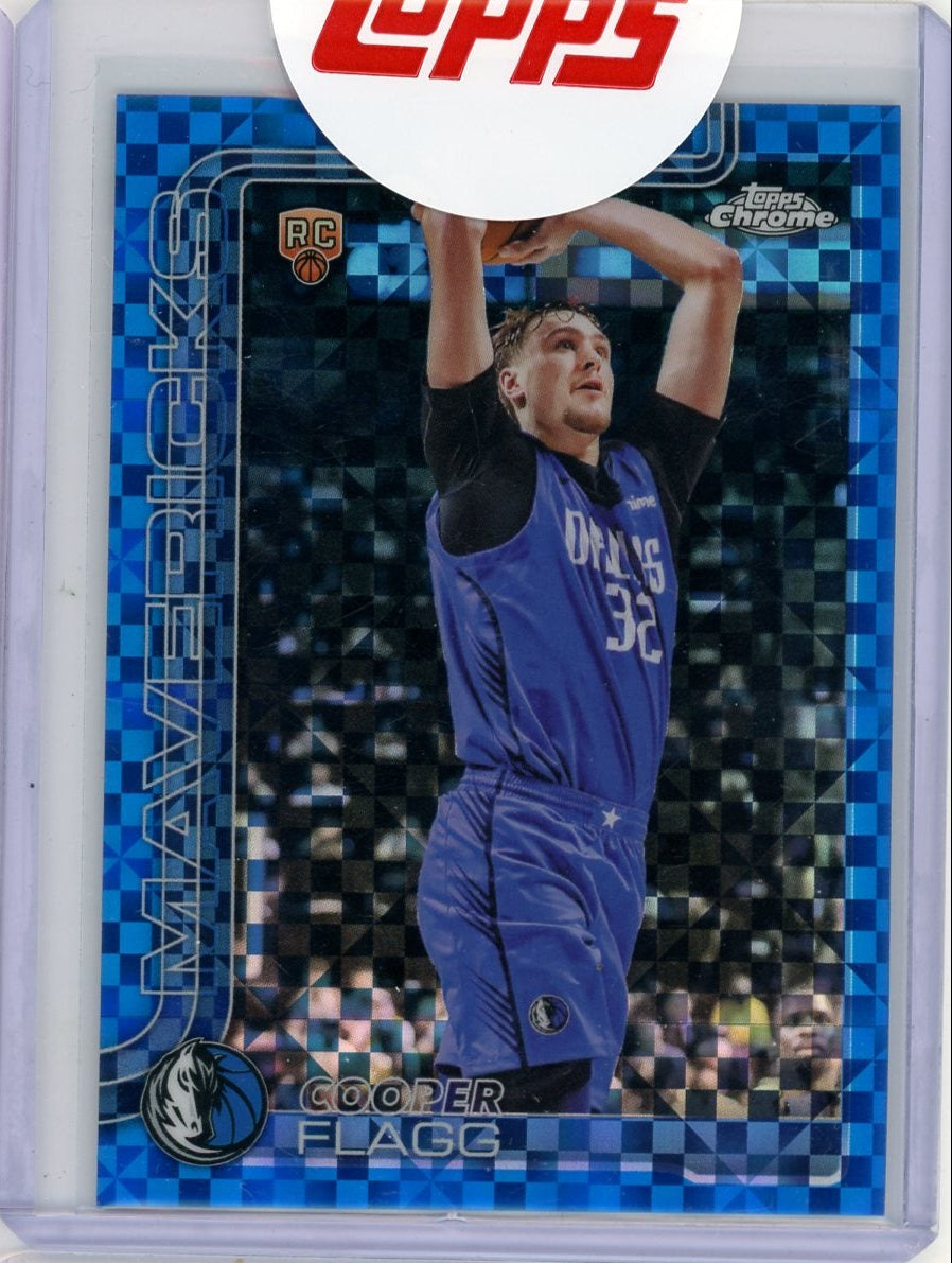 Cooper Flagg 2025 Topps Chrome Blue X-Fractor Rookie Card (Sealed)