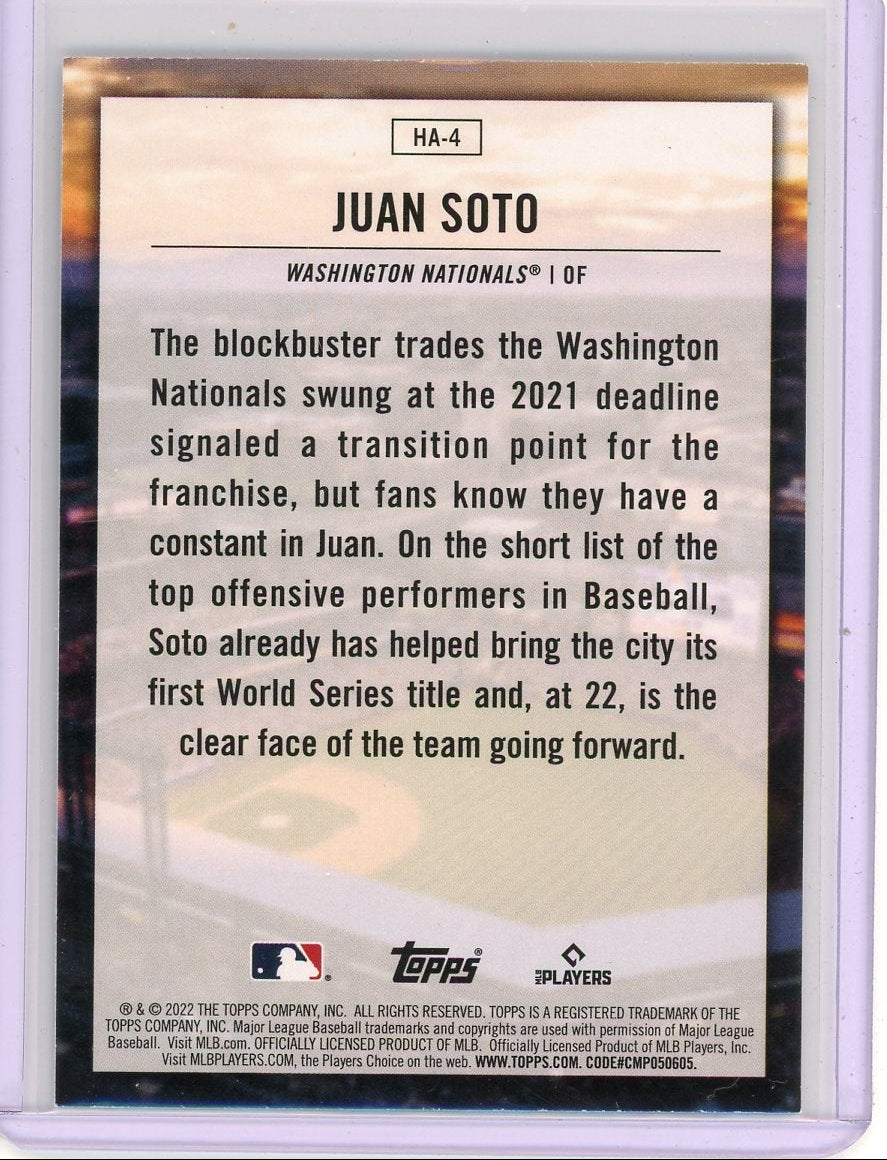 Juan Soto 2022 Topps Home Field Advantage SSP