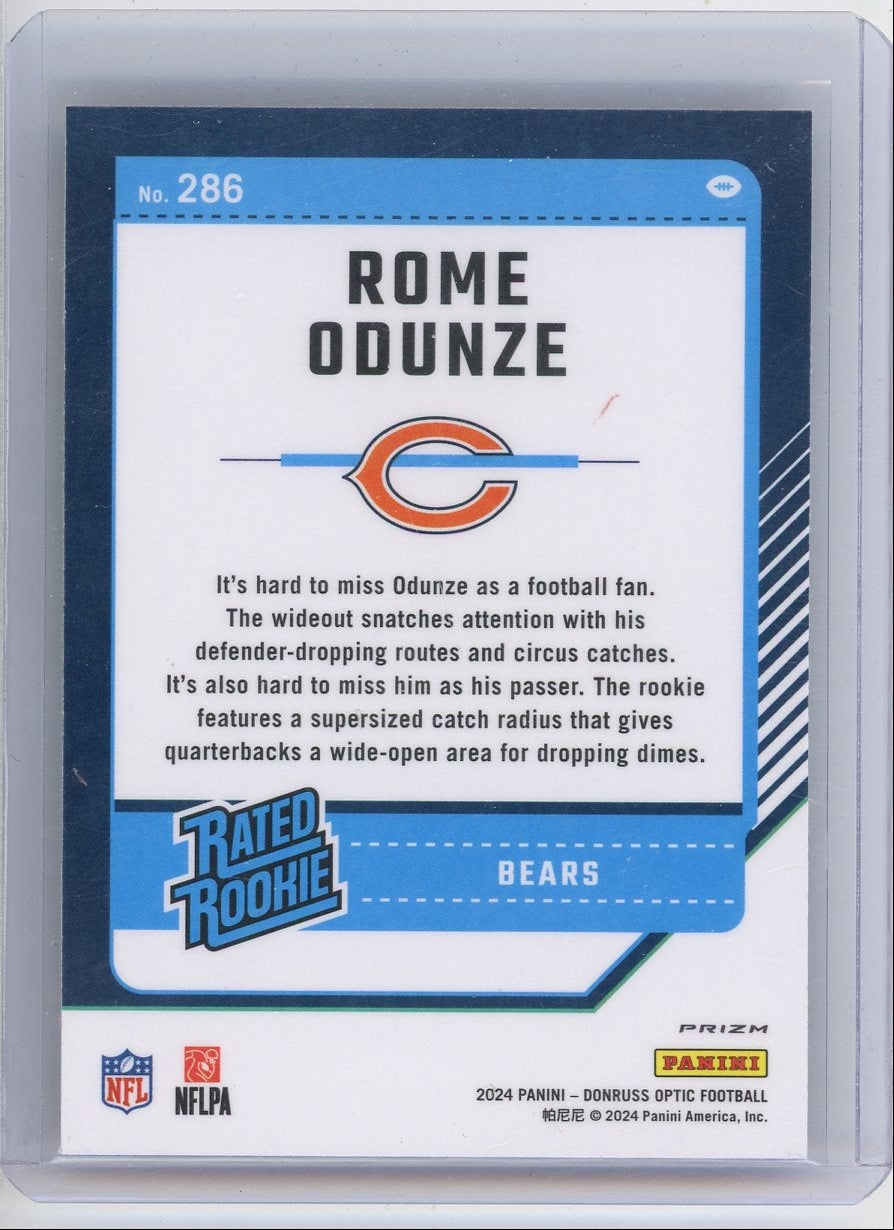 Rome Odunze 2024 Panini Donruss Optic Rated Rookie Card Red Mojo