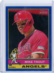 Mike Trout 2025 Topps Heritage Blue Refractor #'d 143/150