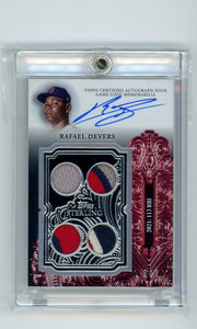 Rafael Devers 2023 Topps Sterling Swings quadruple relic autograph #'d 5/5