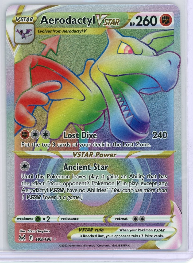 Aerodactyl Vstar Pokémon Lost Origin Rainbow Secret Rare #199/196