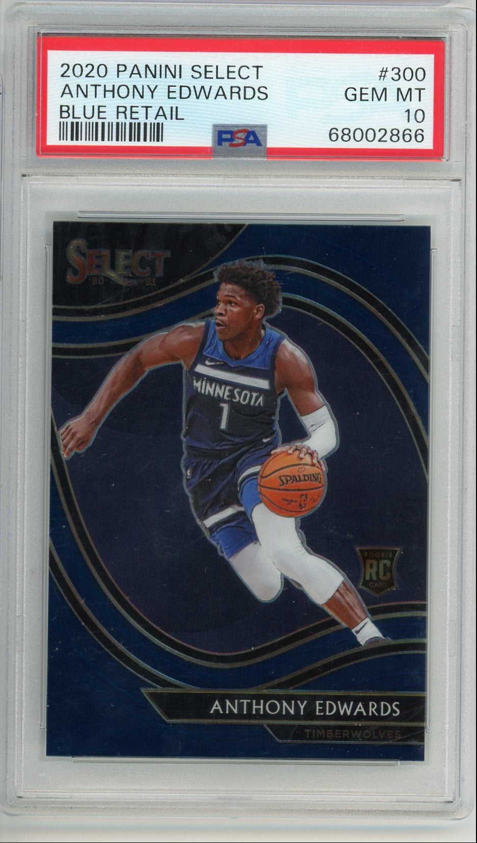 Anthony Edwards 2020 Select Blue Retail PSA 10