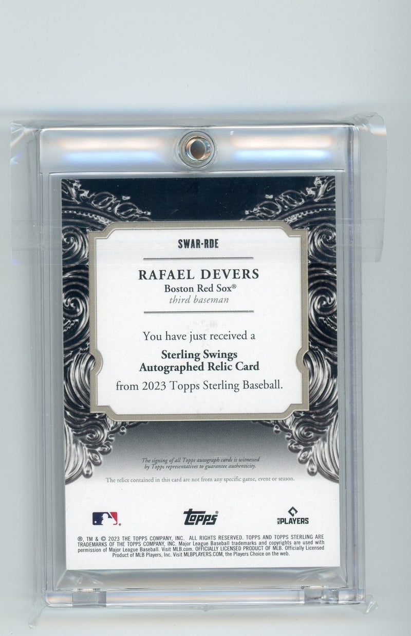 Rafael Devers 2023 Topps Sterling Swings quadruple relic autograph 