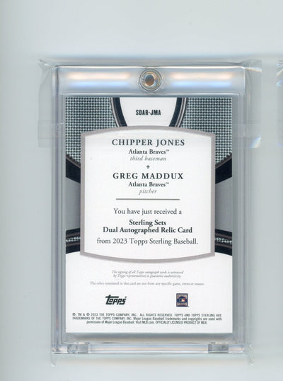 Chipper Jones Greg Maddux 2023 Topps Sterling Sets dual autograph quad relic #'d 3/5