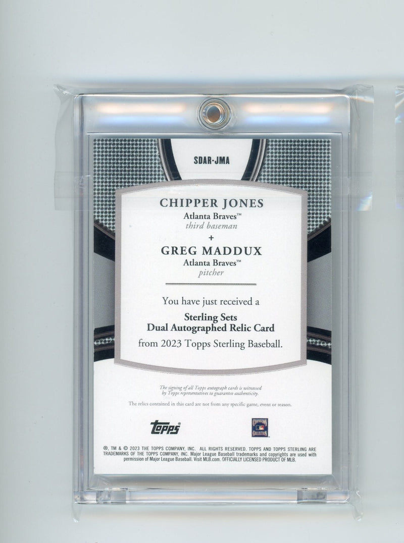 Chipper Jones Greg Maddux 2023 Topps Sterling Sets dual autograph quad relic 