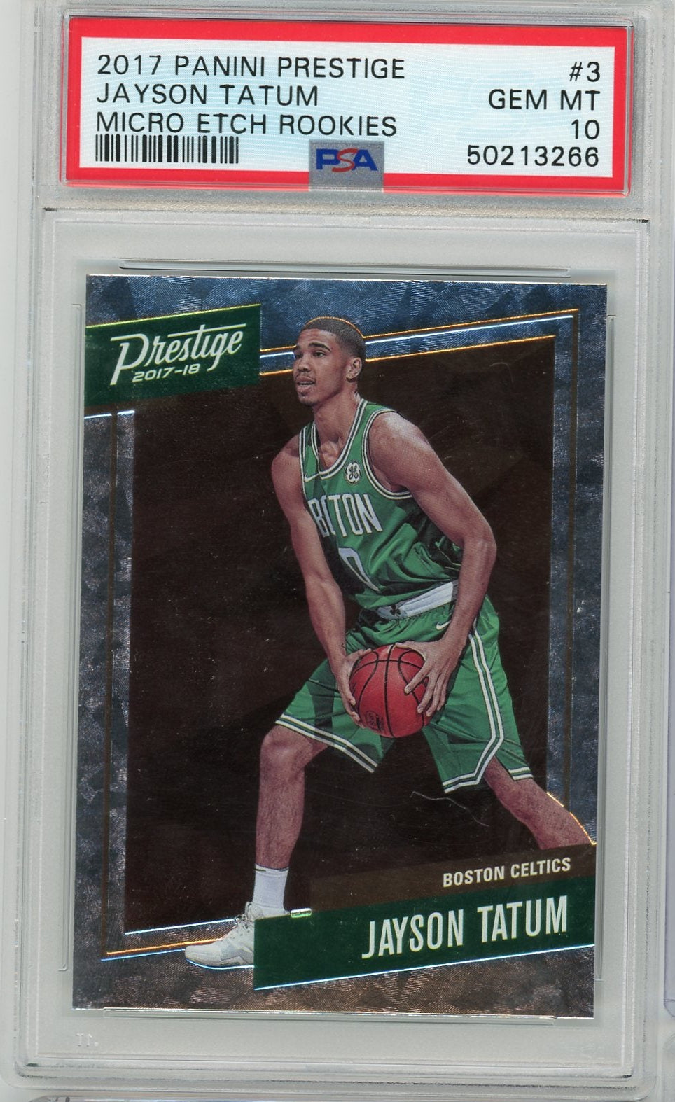 Jayson Tatum 2017 Prestige Micro Etch Rookies PSA 10