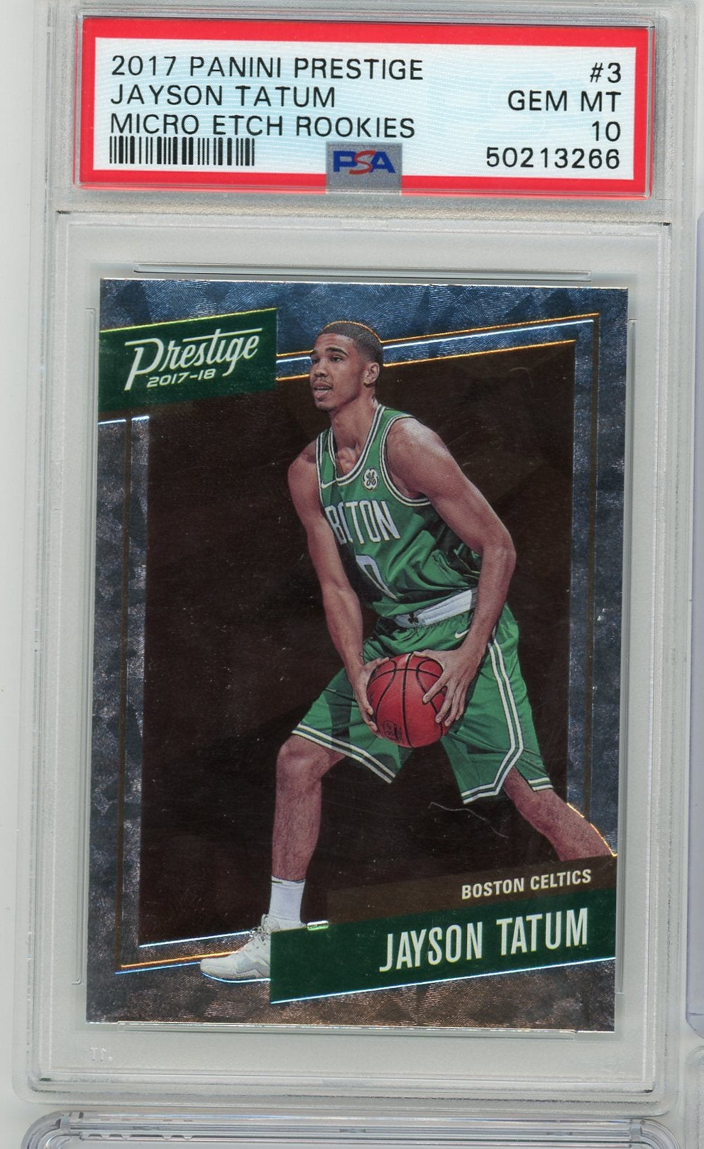 Jayson Tatum 2017 Prestige Micro Etch Rookies PSA 10